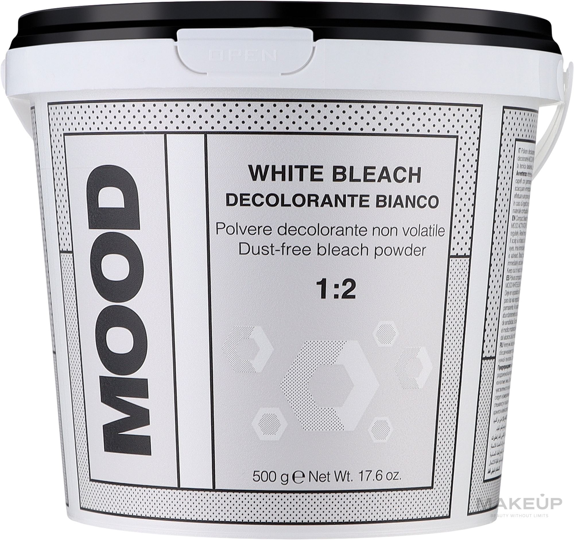 Обесцвечивающий белый порошок для волос - Mood White Bleach Powder — фото 500g
