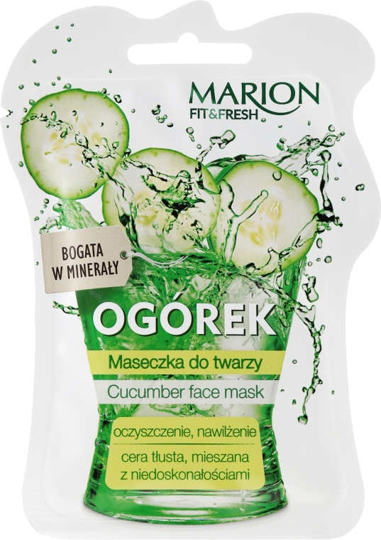 Маска для обличчя "Огірок" - Marion Fit & Fresh Cocumber Face Mask
