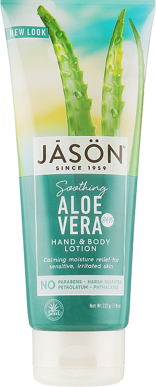 Лосьйон для тіла й рук заспокійливий "Алое вера" - Jason Natural Cosmetics Aloe Vera 84% Pure Natural Hand & Body Lotion — фото N1