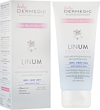 Увлажняющий и успокаивающий крем для детей с 1-го дня жизни - Dermedic Linum Emolient Baby Cream — фото N1