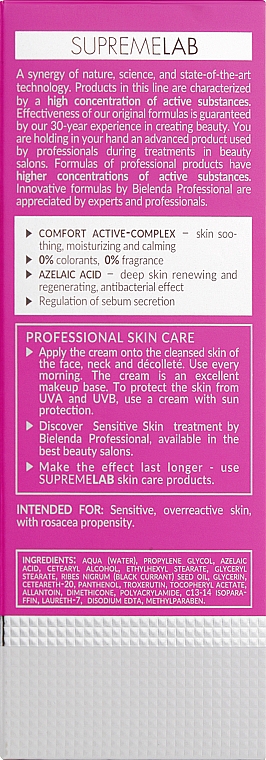 Відновлювальний крем для обличчя з 5% азелаїновою кислотою - Bielenda Professional SupremeLab Sensitive Skin 5 % — фото N3