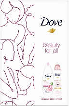 Набор - Dove Relaxing Care Gift Set (sh/gel/250ml + deo/spray/150ml) — фото N1