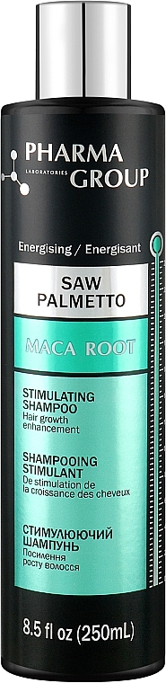 Стимулирующий шампунь для волос - Pharma Group Laboratories Saw Palmetto + Maca Root Shampoo — фото N2