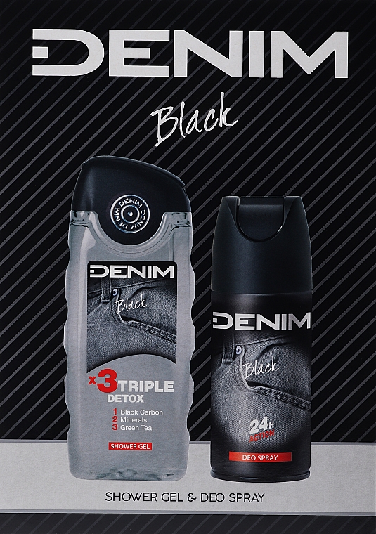 Denim Black - Набор (sh/gel/250ml + deo/150ml) — фото N1