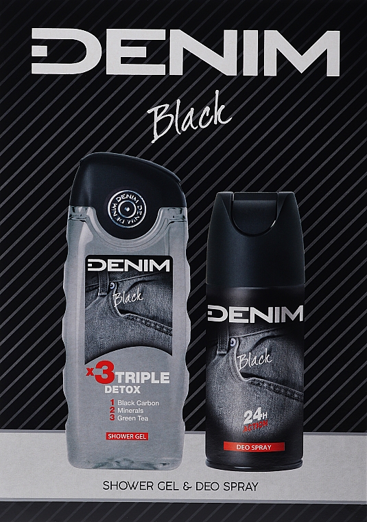 Denim Black - Набір (sh/gel/250ml + deo/150ml) — фото N1