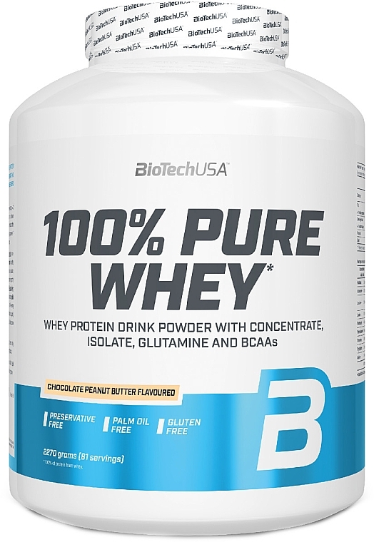 Протеїн "Шоколадно-арахісове масло" - BioTech 100% Pure Whey Chocolate Peanut Butter — фото N2