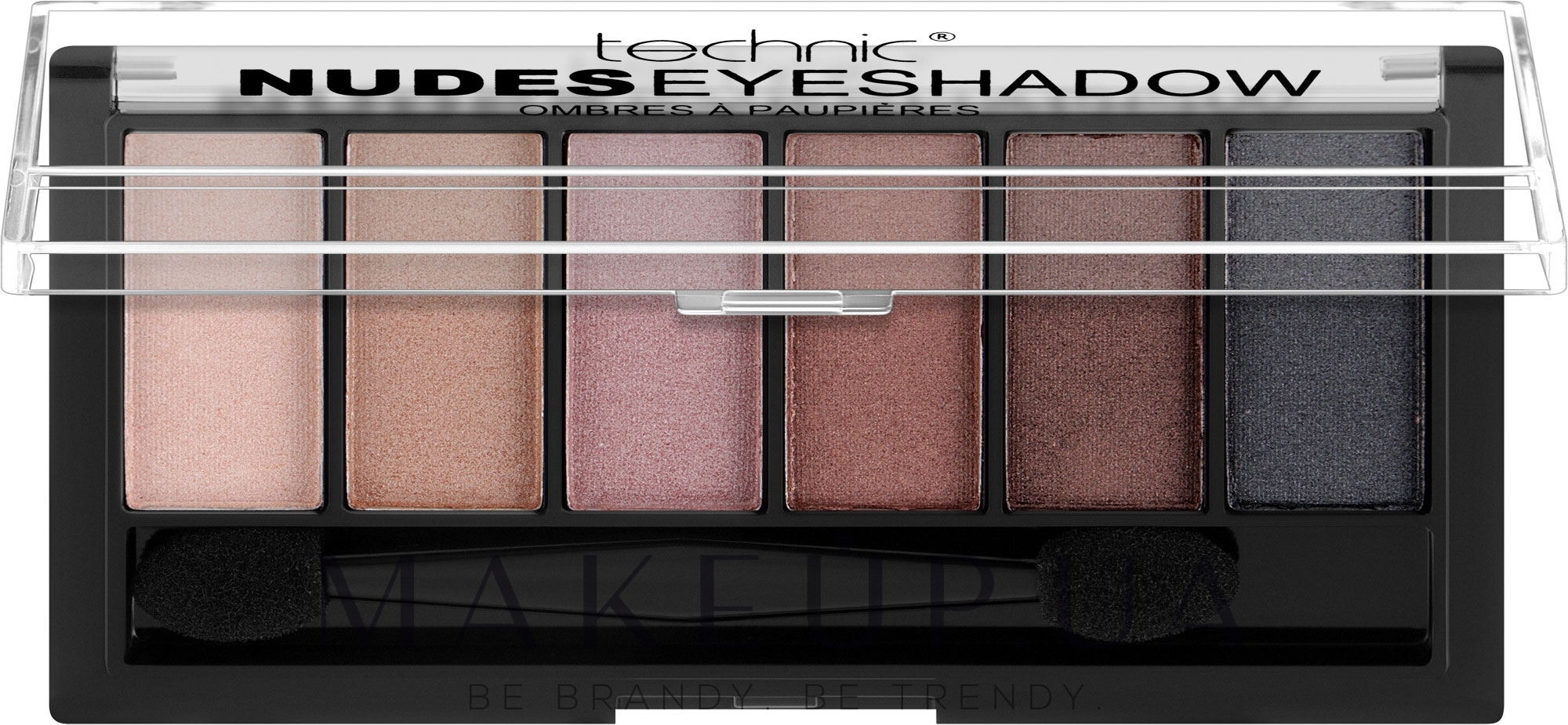 Палетка теней для век - Technic Cosmetics Nudes Eyeshadows Palette 6 Colours — фото 7.2g
