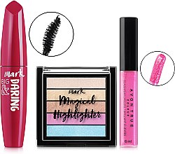 Духи, Парфюмерия, косметика Набор - Avon Pink Watermelon (mascara/10 ml + gloss/6 ml + highlighter/2,8 g)