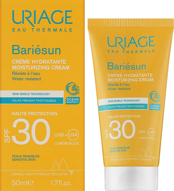 УЦІНКА Сонцезахисний крем для обличчя - Uriage Bariesun Moisturising Cream High Protection SPF30+ * — фото N2