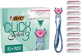 Духи, Парфюмерия, косметика Женская бритва c 10 сменными кассетами - Bic Click 3 Soleil Bundle Pack