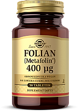 Дієтична добавка "Фолієва кислота" (Metafolin 400mcg) - Solgar Health & Beauty Folate 666 MCG DFE Metafolin — фото N1