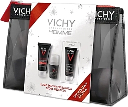 Духи, Парфюмерия, косметика Набор - Vichy Homme Structure Force (moisturiser/50ml + deo/50ml + sh/gel/200ml + pouch)