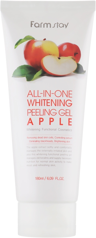 Яблучна пілінг-скатка для обличчя - FarmStay All-In-One Whitening Peeling Gel Cream Apple — фото N5