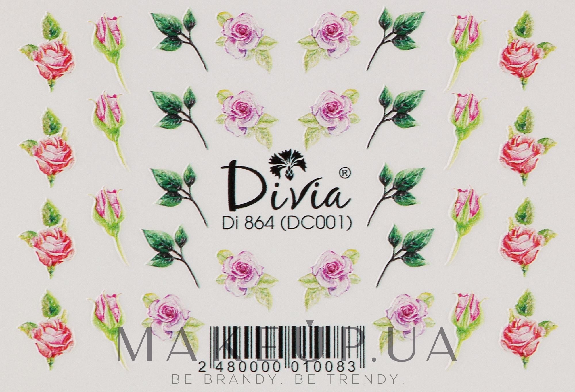 Наклейки для нігтів "3D" кольорові, Di864  - Divia Colour nail stickers "3D", Di864 — фото DC001