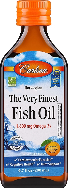 Харчова добавка "Риб'ячий жир", апельсин - Carlson Labs The Very Finest Fish Oil — фото N1
