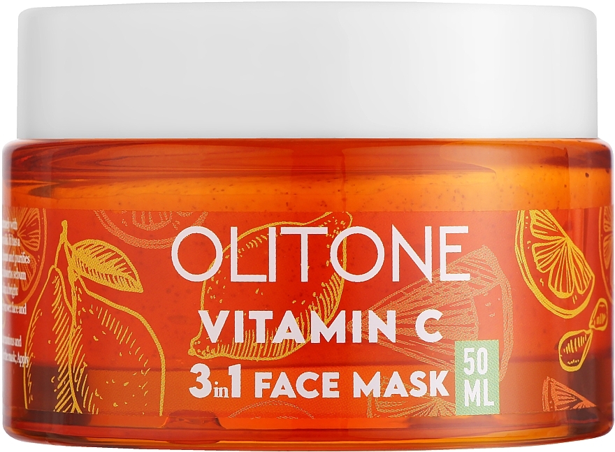УЦЕНКА Осветляющая омолаживающая глиняная маска-скраб 3 в 1 - Olitone Vitamin C 3in1 Face Mask * — фото N1