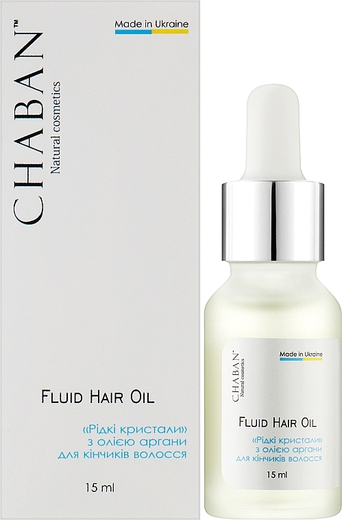 Олійний флюїд для кінчиків волосся "Рідкі кристали" з олією аргани - Chaban Natural Cosmetics Fluid Hair Oil — фото N2