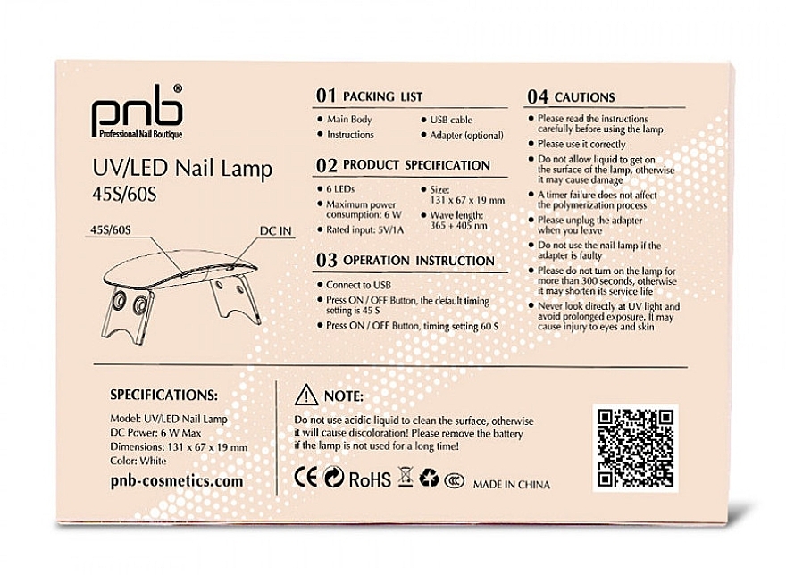 Лампа для маникюра - PNB UV/LED Mini Lamp 6W — фото N4