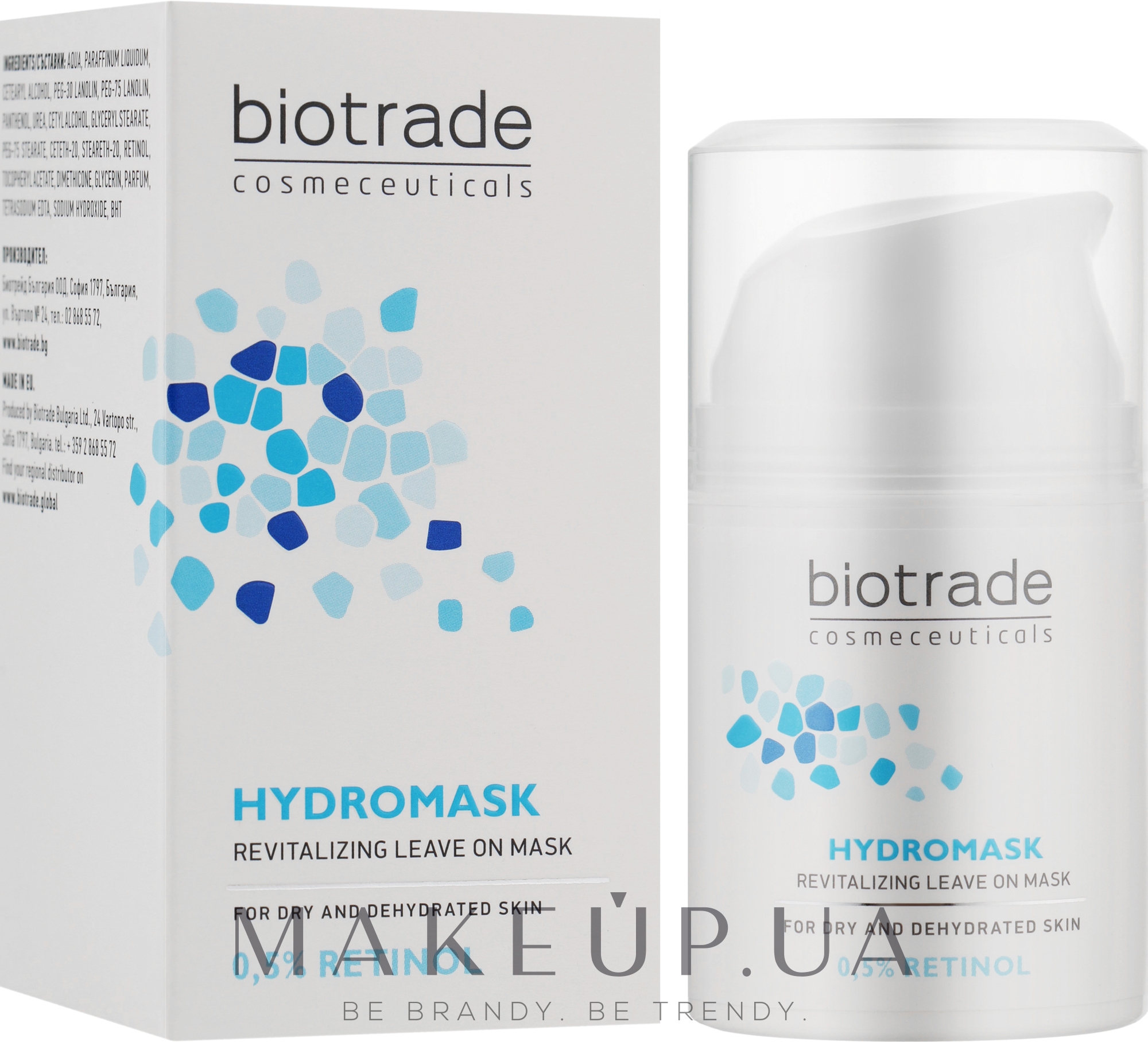 Зволожувальна ревіталізуюча маска для обличчя з ретинолом - Biotrade Pure Skin Hydromask Revitalizing Leave On Mask 0,5% Retinol — фото 50ml