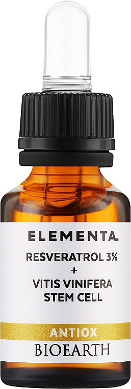 Антиоксидантна сироватка для обличчя - Bioearth Elementa Antiox Resveratrol 3% + Vitis Vinifera Stem Cell