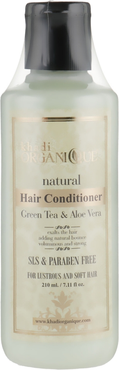 Натуральный травяной аюрведический бальзам-кондиционер "Зеленый чай и Алоэ Вера" без СЛС - Khadi Organique Greentea Aloevera Hair Conditioner — фото N1