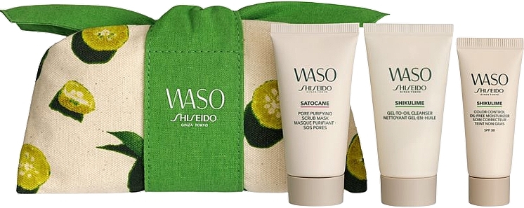 Набір - Shiseido Waso Skin Perfecting Kit (mask/30ml + cleanser/30ml + cr/15ml + bag/1pc) — фото N1