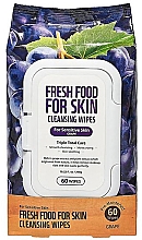 Парфумерія, косметика Очищувальні серветки для обличчя "Виноград" - Superfood For Skin Fresh Food Facial Cleansing Wipes