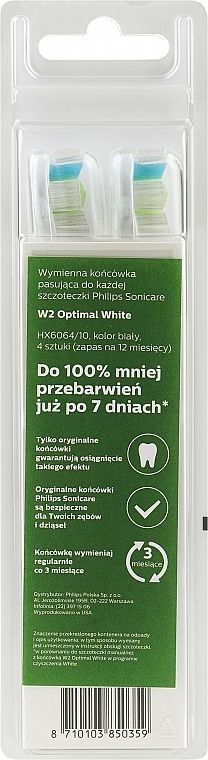 Насадки для зубної щітки "HX6064/10" - Philips W Optimal White — фото N8