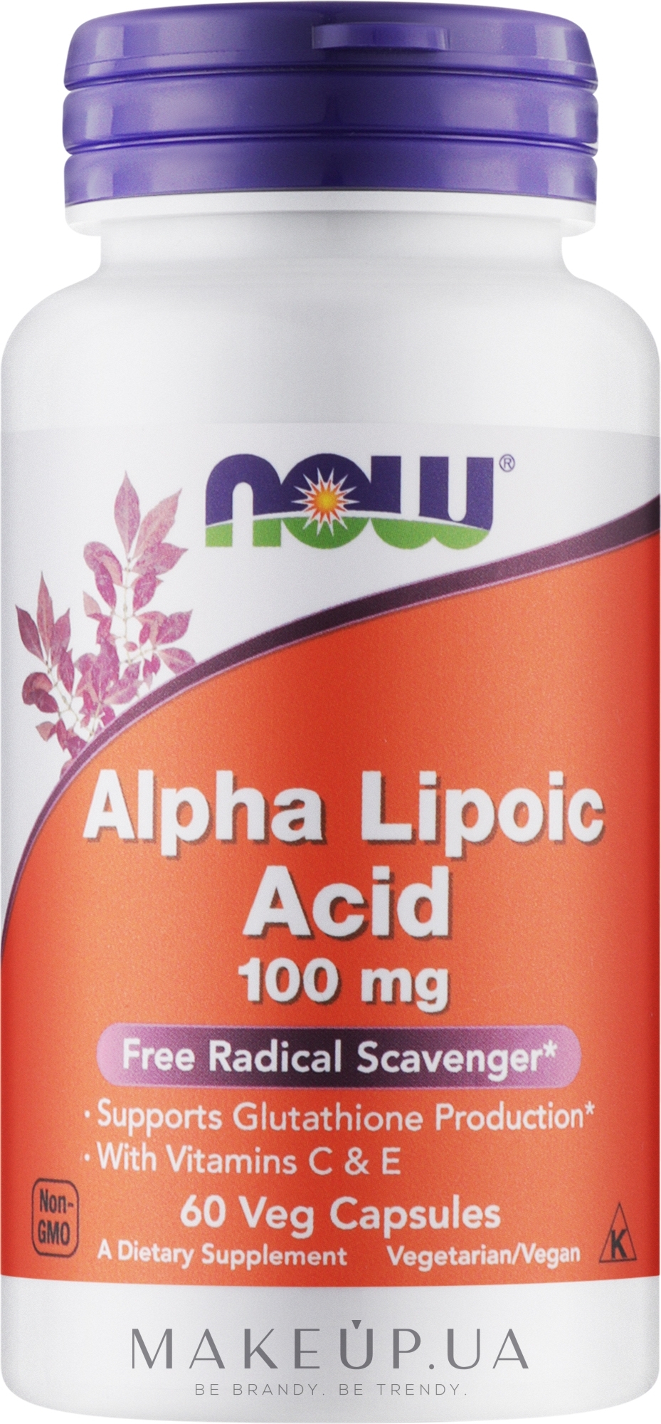 Альфа-ліпоєва кислота з вітамінами C та E, 100 мг - Now Foods Alpha Lipoic Acid — фото 60шт