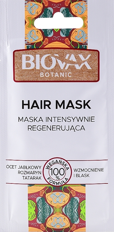Маска регенерувальна для волосся "Яблучний оцет" - L'biotica Biovax Botanic Hair Mask (пробник) — фото N3