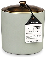 Ароматическая свеча "Дикий инжир и кедр", 3 фитиля - Paddywax Hygge Ceramic Candle Sage Wild Fig & Cedar — фото N1