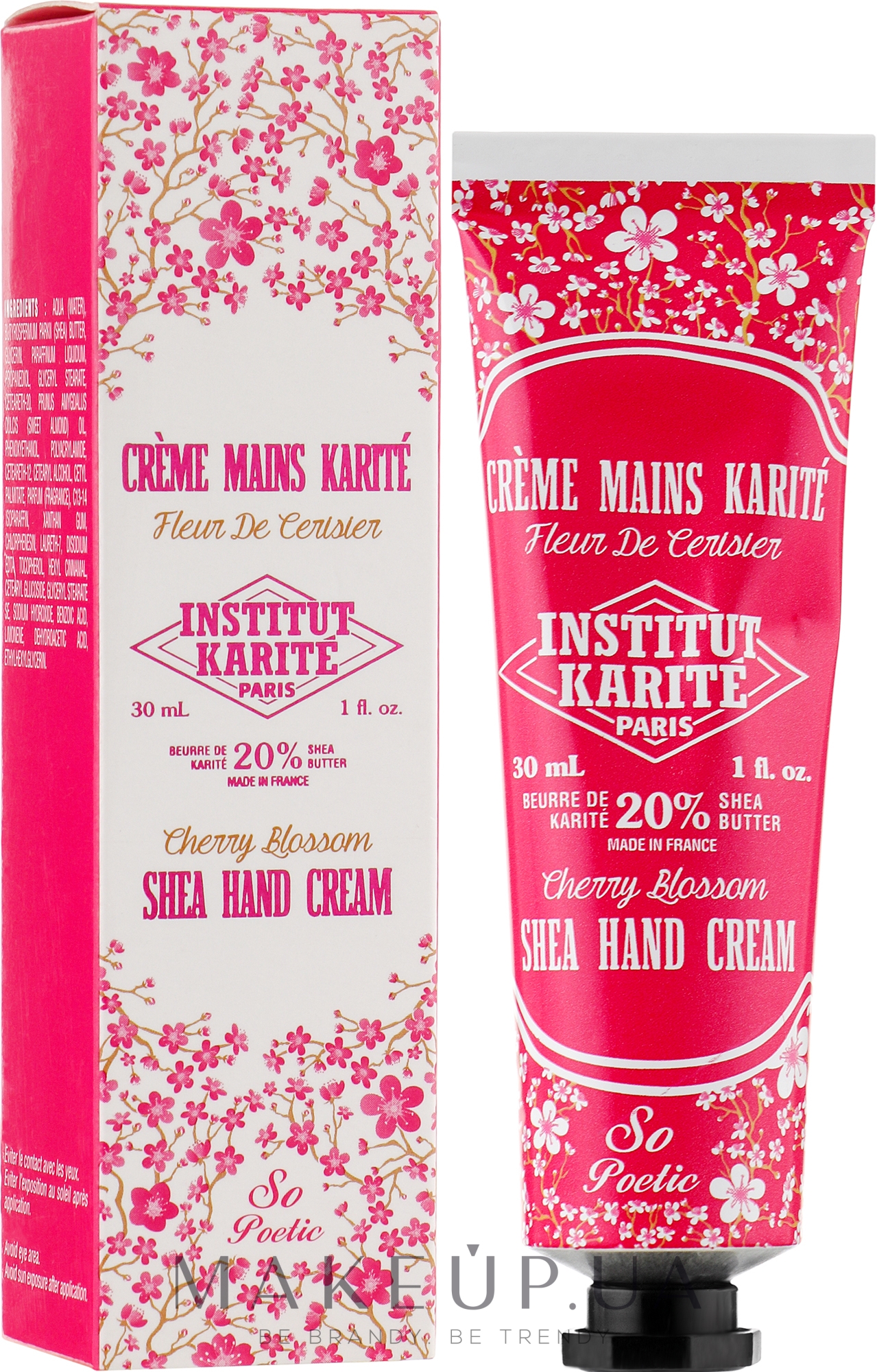 Крем для рук - Institut Karite Cherry Blossom Collection Shea Hand Cream Individual Box — фото 30ml