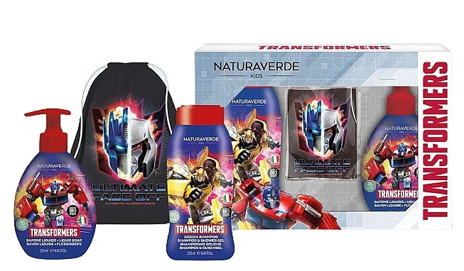 Набір - Naturaverde Kids Transformers (sh/gel/250ml + liquid/soap/250ml + bag) — фото N2