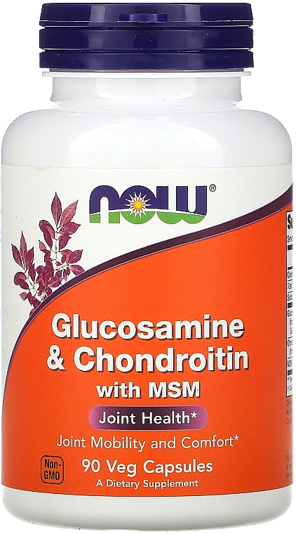 Спортивный препарат для суставов и связок, в капсулах - Now Foods Glucosamine & Chondroitin with MSM  — фото N1