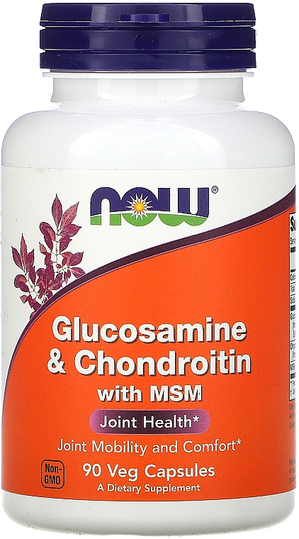 Спортивний препарат для суглобів і зв'язок, у капсулах - Now Foods Glucosamine & Chondroitin with MSM — фото N1