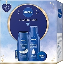 Набор - NIVEA Classic Love Gift Set (sh/gel/250ml + b/milk/400ml + lip/balm/5,5ml + f/cr/30ml) — фото N3