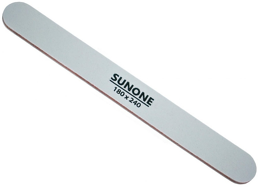 Пилочка для нігтів 180/240, пряма, біла, 10 шт. - Sunone Nail File — фото N1