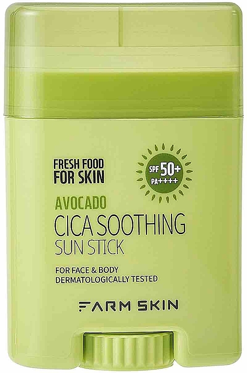 Солнцезащитный стик - Farm Skin Fresh Food For Skin Avocado Cica Soothing Sun Stick SPF50+ — фото N1