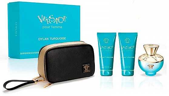 Versace Dylan Turquoise pour Femme - Набор (edt/100ml + b/lot/100ml + sh/gel/100ml + bag/1pcs) — фото N1