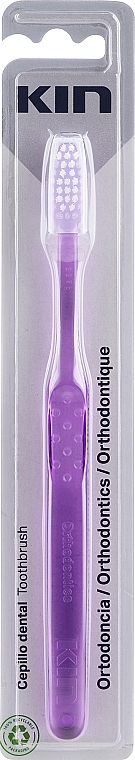 Ортодонтическая зубная щетка, фиолетовая - Kin Orthodontics Toothbrush — фото N1