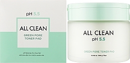 Очищувальні тонер-педи для обличчя - Heimish All Clean pH 5.5 Green Pore Toner Pad — фото N2