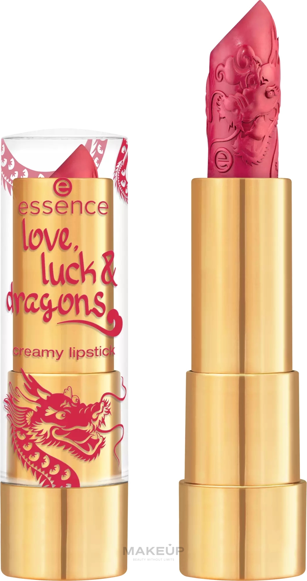Помада для губ - Essence Love, Luck & Dragons Creamy Lipstick — фото 01 - Energy Level: Dragon-like