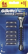 Духи, Парфюмерия, косметика Бритва с 6 сменными кассетами - Gillette Sensor 3