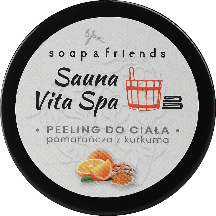 Сольовий скраб для тіла "Апельсин і куркума" - Soap&Friends Sauna Vita Spa — фото N1