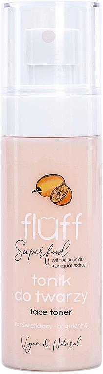 Тонік для обличчя "Освітлювальний" - Fluff Superfood Face Toner Brightening With AHA Acids Kumquat Extract — фото N1