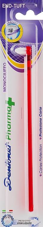 Монопучковая зубная щетка "Dentonet", красная - Dentonet Pharma — фото N1
