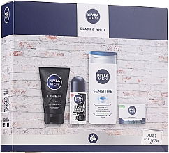 Духи, Парфюмерия, косметика Набор - NIVEA Black & White 2020 (f/clean/100ml + antiperspirant/50ml + sh/gel/250ml + cream/50ml)