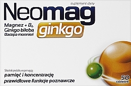 Парфумерія, косметика Дієтична добавка в таблетках - Aflofarm Neomag Ginkgo