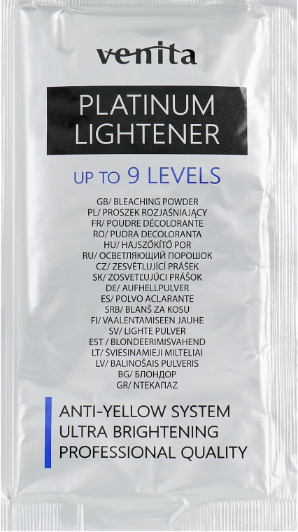 Освітлювач-порошок для волосся - Venita Platinum Lightener 12% Activator (саше)