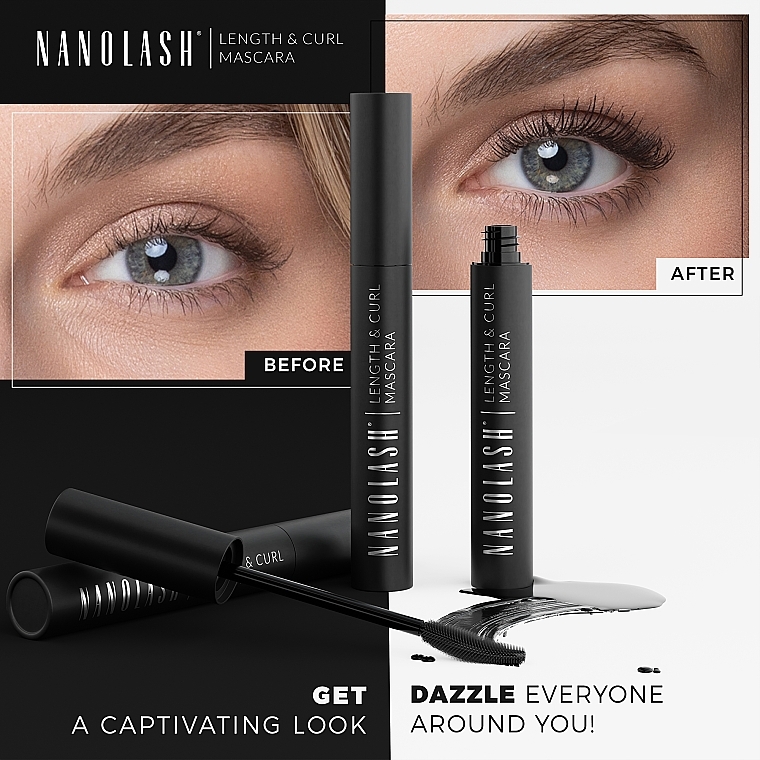 Тушь для ресниц "Удлинение и подкручивание" - Nanolash Length & Curl Mascara — фото N3